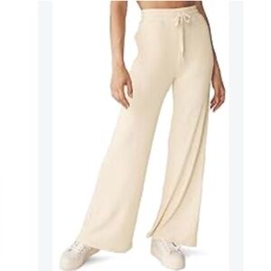 Moda International Cream Knit Wide-Leg Pants